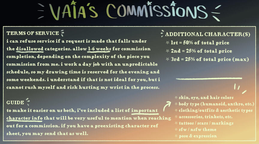 TOS + Important Info